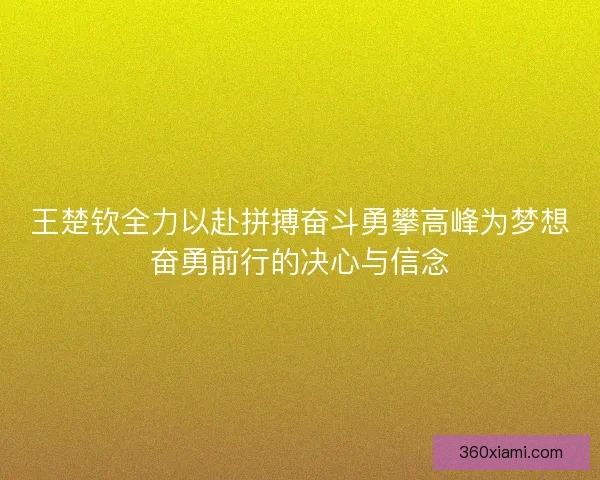王楚钦全力以赴拼搏奋斗勇攀高峰为梦想奋勇前行的决心与信念