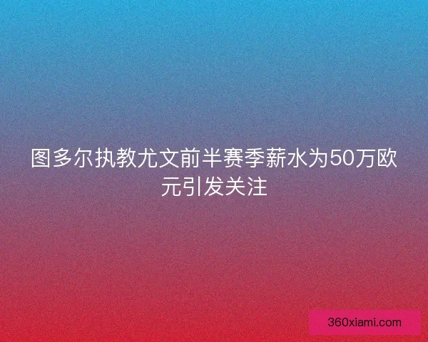 图多尔执教尤文前半赛季薪水为50万欧元引发关注 图多尔执教尤文前半赛季薪水为50万欧元引发关注